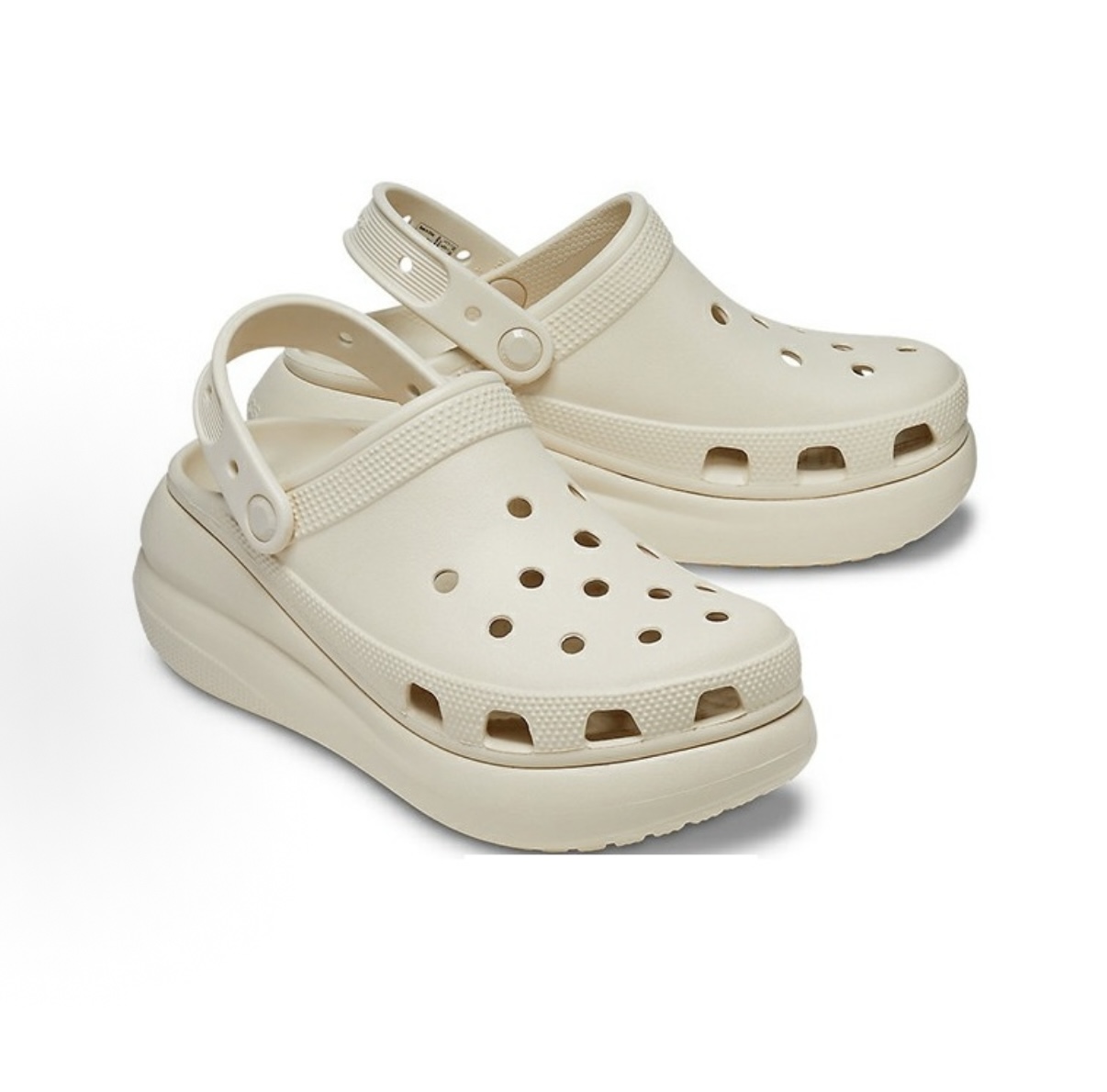 Cream platform clog pair