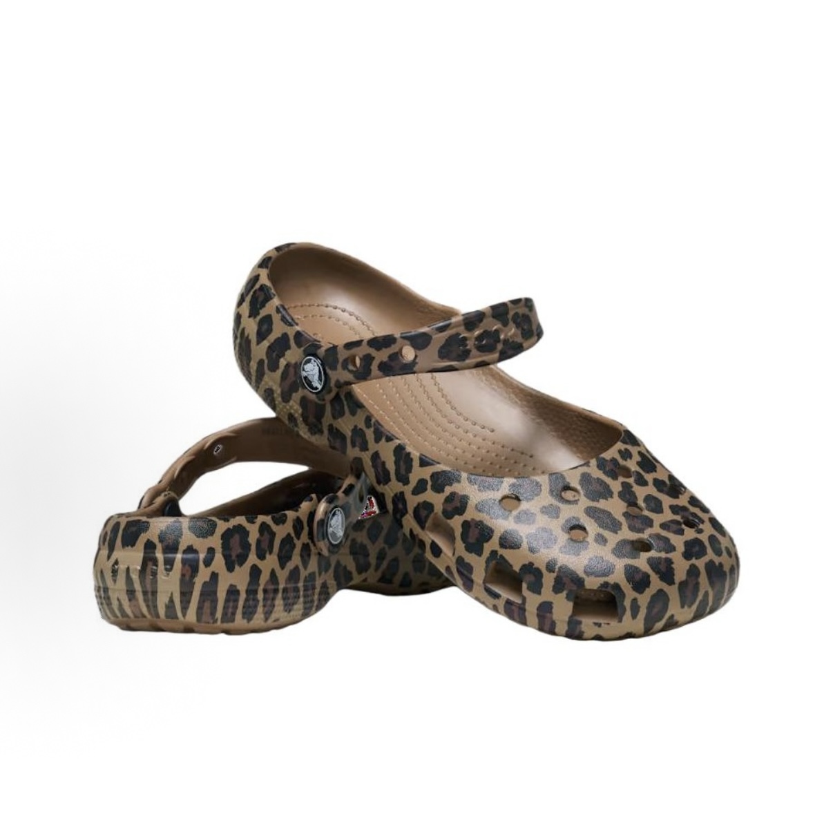 Leopard print Mary Jane style clog shoes